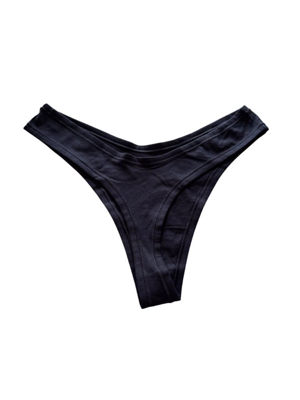 Quince Intimates Women's Organic Cotton Thong Panties Sz Large Black 6-pack NEW - Picture 3 of 6